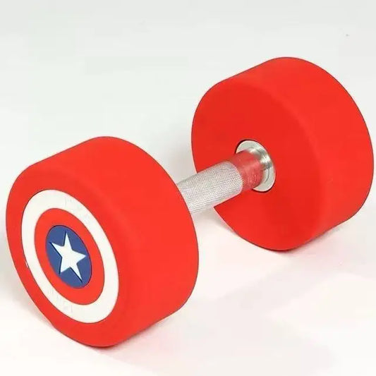 New Arrival PU Rubber America Captain Dumbbells Set for Home Fitness KG/LBS Weights for Arm Workout for Bodybuilding