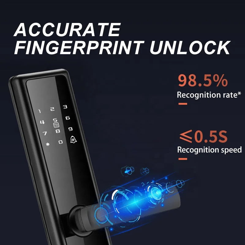 High RecognitionSmartLock ForHomeApartment Waterproof Anti-Theft RFID Fingerprint Password Access Tuya Control For Wood