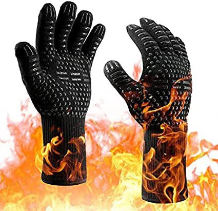 Factory Custom Fireproof Oven Mitts Heat Resistant Leather Safety Rubber Hand Bbq Cut Gardening Grill Gloves for Grill Premium