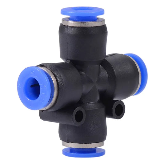 New Pneumatic Quick Coupling Connector Cross Four-Way Plastic PZA4 6 8 10 12 Gas Source Treatment Unit Regulator Filter Pipe