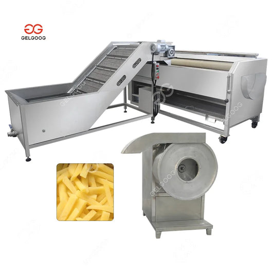 Commercial French Fries Potato Chips Washing Cutting Potato Peeling and Chipping Machine