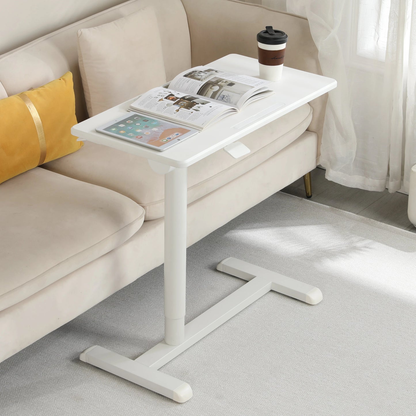 ADA Manufacturer's Minimalist Gas-Lift Height Control Foldable Sofa Console 90 Degree Flip Movable for Home Office Bedroom Use