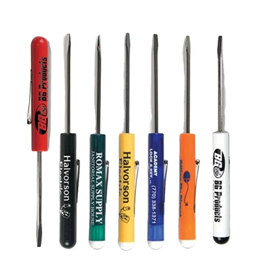 Penlike New Style Abs Colorful Handle Promotion Screwdriver Mini Screwdriver With Clip Magnet