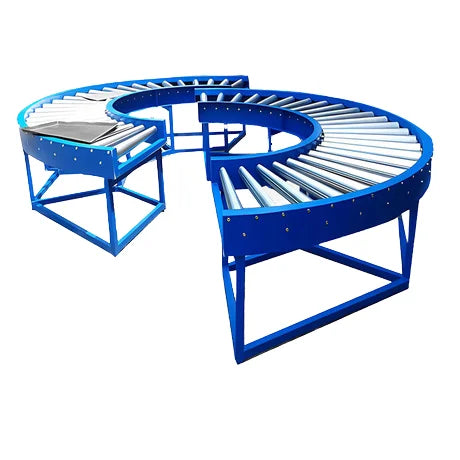 Customized Steel 180 Degree Curved Roller Conveyor New Condition Belt Material Handling Equipment for Food Shop Industries