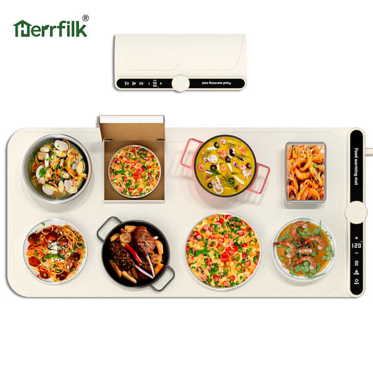 Herrfilk Fast Heating Flexible Food Heating Pad Roll Food Warming Plate Silicon Electric Warming Tray Food Warming Mat