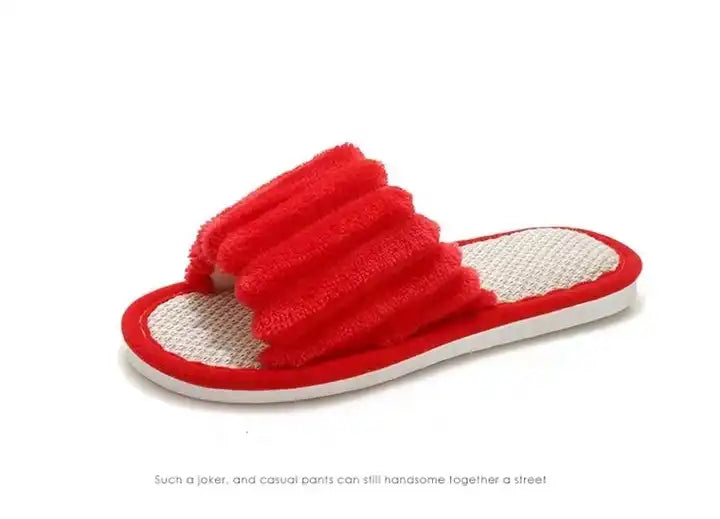 New Plush Lazy Home Comfortable, Breathable, Fashion, Durable Open Slippers