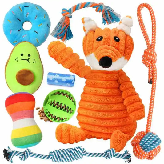 Durable Cotton Hemp Rope Ball Ecological Gray Natural Pet Dog Toys Set Modern & Classic Cartoon Style Interactive Chewing Toy