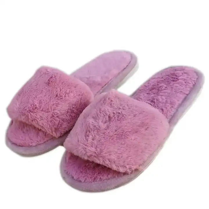 Soft and Comfortable Sole Men's and Women's Plush Opening Indoor Home Fashion Slippers