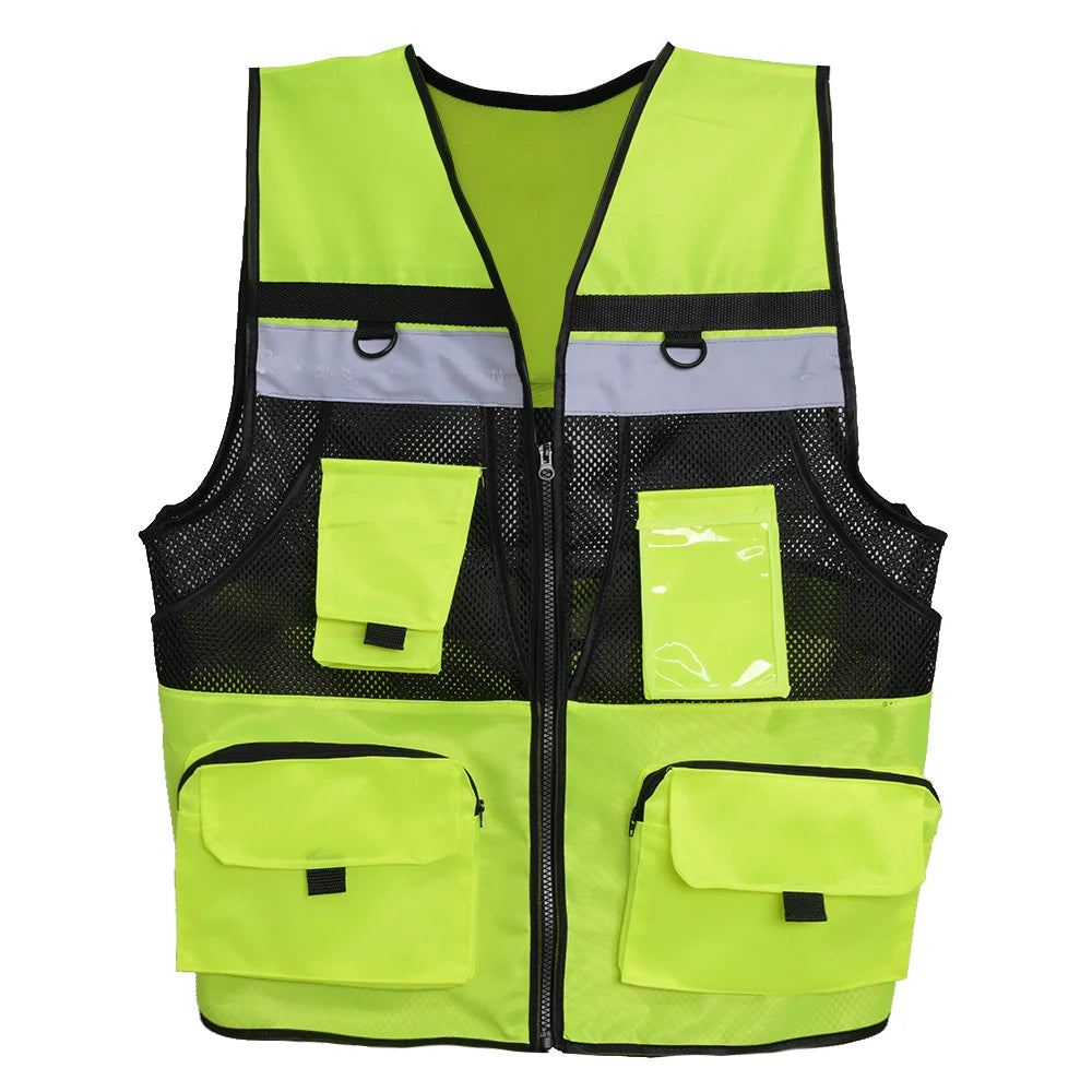 ULTAC High Visibility Yellow & Black Security Vest Reflective Motorcycle Work Protective Safety Clothing