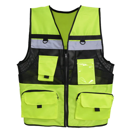ULTAC High Visibility Yellow & Black Security Vest Reflective Motorcycle Work Protective Safety Clothing