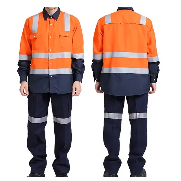 Hi Visibility Workwear Reflective Strips Work Shirts Construction Work Clothes Safety Coveralls