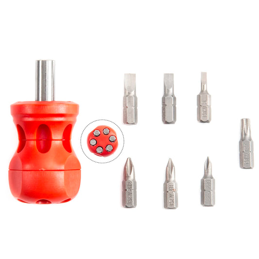 Mini Pocket Precision Screwdriver Set Tool Kit 7 in 1 Stubby Multi Bit Drivers