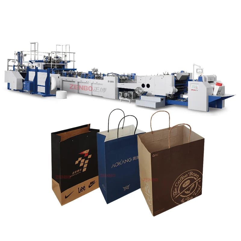 Zenbo Fully Automatic Sheet Fed Paper Bag With Handle Making Machine ZB1260S-450