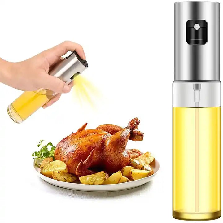 Kitchen Push Type Stainless Steel Spray Olive Oil Spray Bottle Pot Grill BBQ Sprayer Oil Dispenser Gravy Boats Tools For Cooking