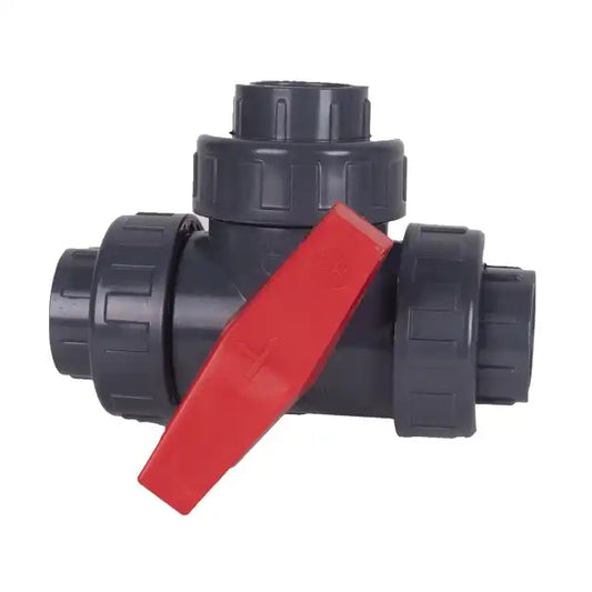 PVC Plastic valve and fittings compact 3-ways ball valve Plumbing Material