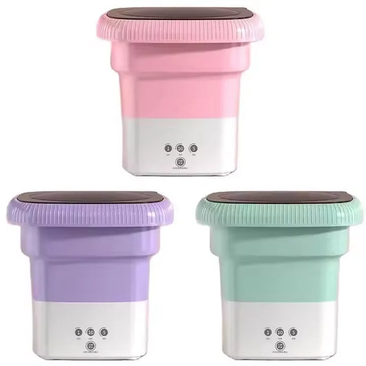 Mini Fully Automatic Portable Washing Machine Front-Loading Electric Manual Power Source Household Use Plastic Housing US Plug
