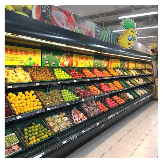 Vegetable Refrigerator for Supermarkets Fruits and Vegetable Chiller Showcase Refrigerator Cooling for Vegetables Cooler