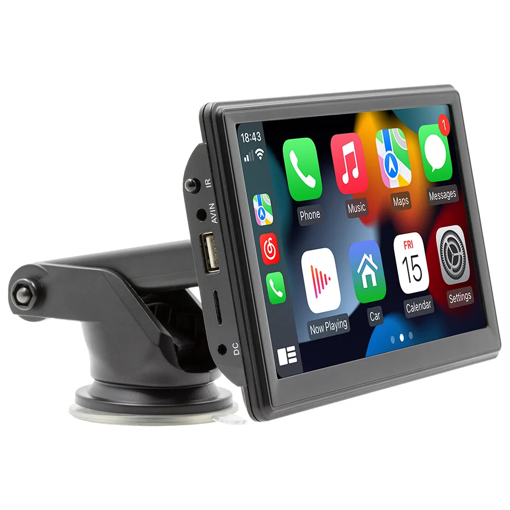 7 Inch Portable Car Screen Carplay Android Auto Link Wireless Dash Camera DVR USB Connected Dashboard 2GB RAM 1-Year