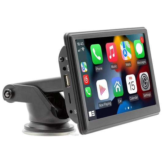 7 Inch Portable Car Screen Carplay Android Auto Link Wireless Dash Camera DVR USB Connected Dashboard 2GB RAM 1-Year