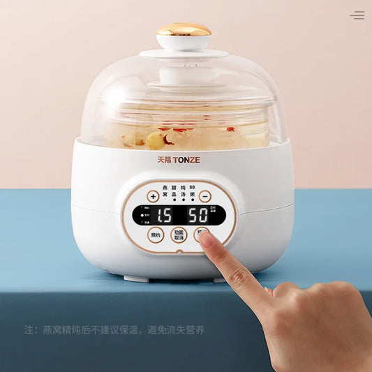 Tonze Digital Glass Liner Stew Pot Automatic Electric Crockpot Mini Multi-Function Slow Cookers Bird Nest Stew Pot Electric