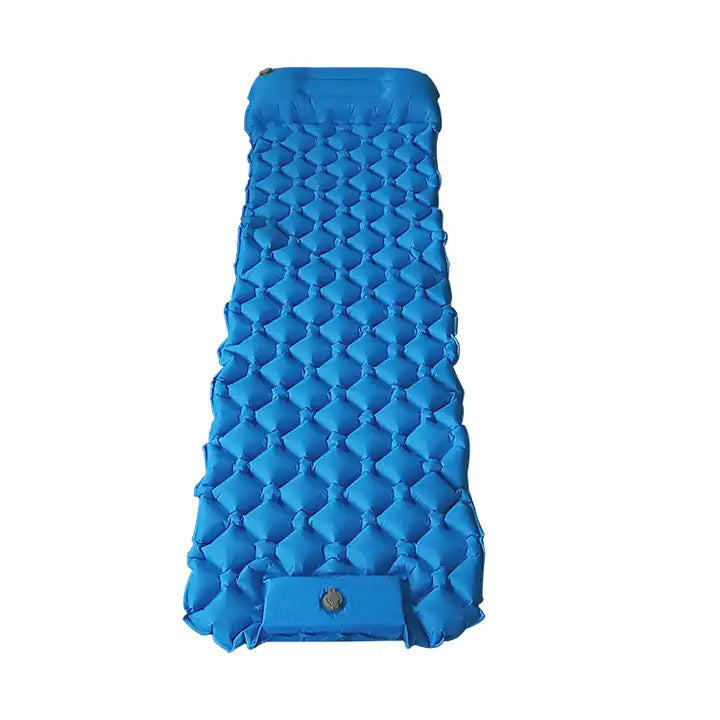 Waterproof Camping pad Foot Press Inflatable Lightweight Sleeping Mat with Air Pillow for Backpacking