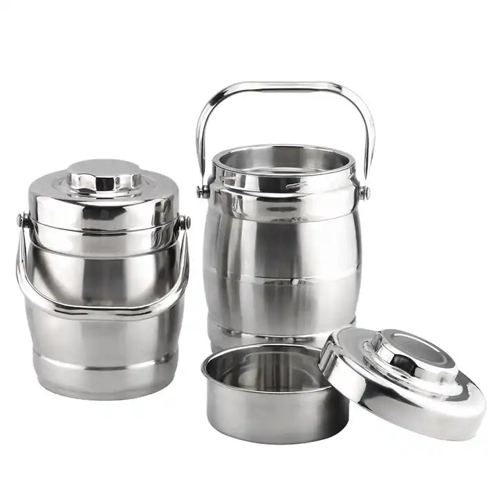 Stainless Steel Hot Food Flask 1.3L 1.9L 2.8L Double Wall Thermos Insulated Food Jar