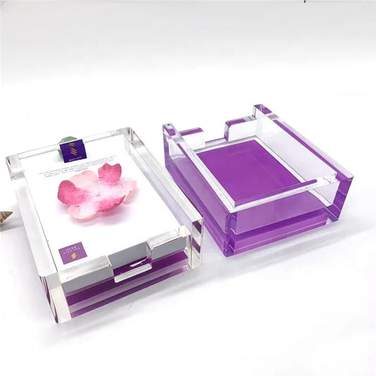 Factory Custom Hotel Acrylic Sticky Note Holder Memo Pad Organizer Office Supply Desktop Acrylic Note Tray
