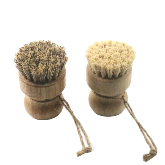 Custom Logo Bamboo Coconut Sisal Cleaning Dish Bottle Pot Brush Natural Wood Scrub Brush,Wooden Handle Cleaning Brush Set