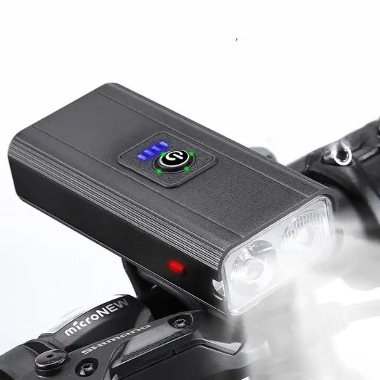 Multifunctional USB Charging Electric Display Dual Light Warning Light Riding Headlights Bicycle