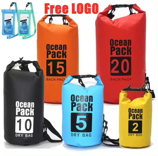 2L 3L 5L 8L 10L 15L 20L 30L 50L Boating Floating Hiking Kayak Wet Custom Logo Outdoor PVC Ocean Pack Waterproof Dry Bag