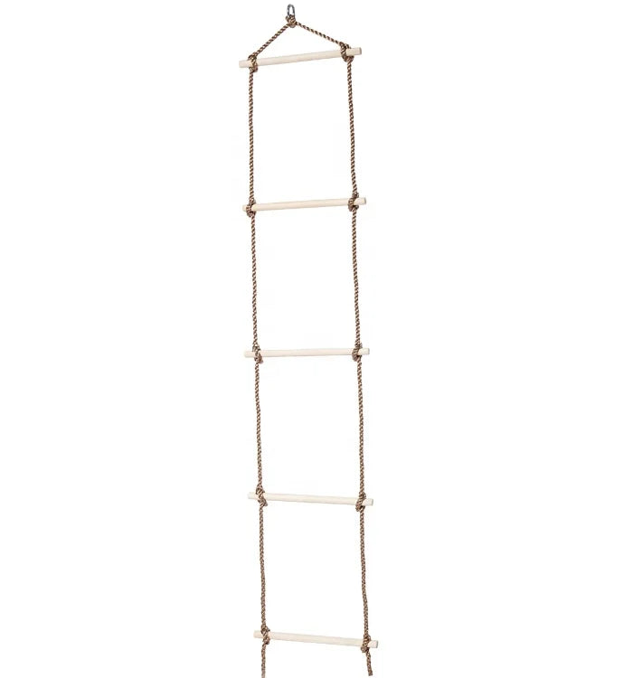 Playground Swing Sets Wooden Indoor and Outdoor Tree Rope Swings 5 Steps Ladder for Adults