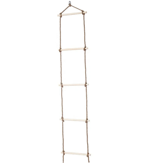 Playground Swing Sets Wooden Indoor and Outdoor Tree Rope Swings 5 Steps Ladder for Adults