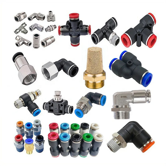 DOT Pneumatic Parts Brass Air Hose Fittings Steel Quick Coupler Push Connect Straight Union Quick PU Push Air Fittings Pneumatic