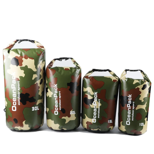 Custom Logo Boating Hiking Water Proof Camouflage Floating Roll Top Dry Backpack Sports Outdoor Kayaking Waterproof Dry Bag
