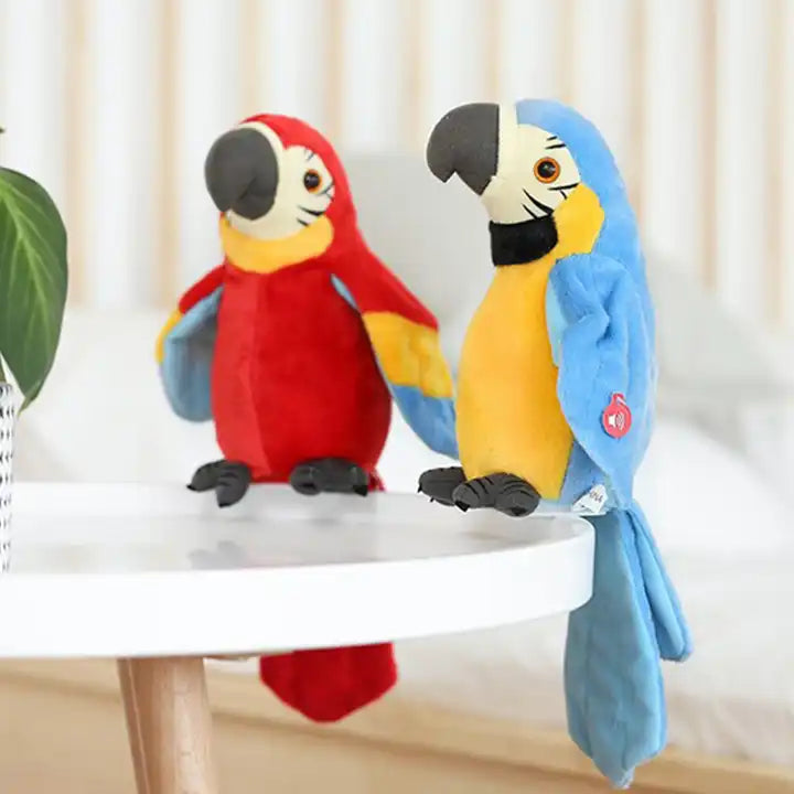 Repeat Stuffed Animal Plush Toy Macaw Funny Learning Electronic Record Animated Bird Shake Wing Talking Parrot Baby Toy