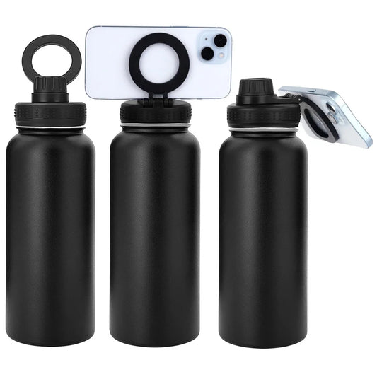 Lingyue Coldest Stainless Steel Gym Bottles Car Cup Magnet Magnetic Cell Mobile Stand Water Bottle Phone Holder With
