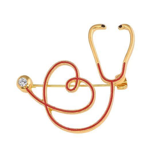 Manufacturer China Medical Equipment Stethoscope Brooch Custom Logo Metal Badges Hard Soft Enamel Lapel Pins