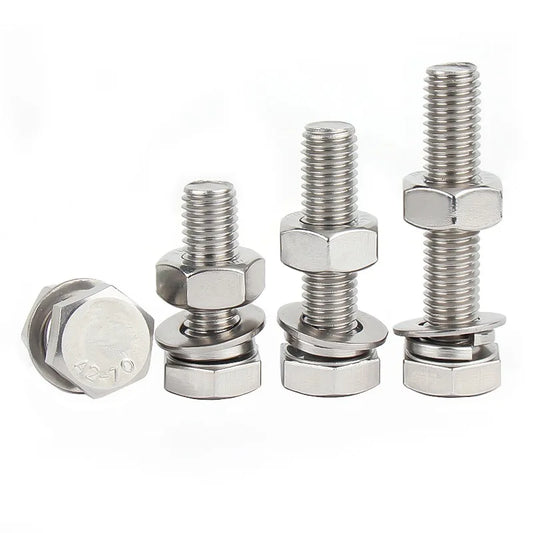 Wholesale Fastener Din933 Hex Bolt M8 M10 Stainless Steel A2 Hexagon Bolts With Nut and Washer
