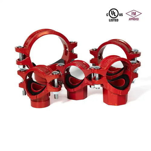 WFHSH 2*1 inch Fire-fighting pipe fittings ductile iron grooved mechanical tee for pipe