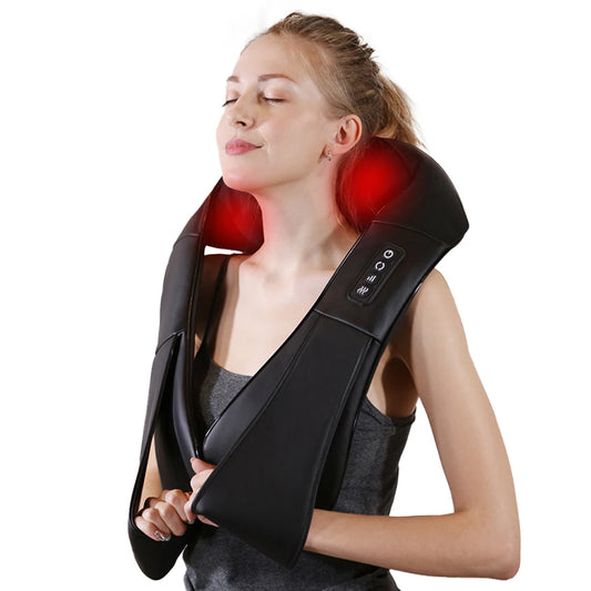 Neck Shoulder Back Massager with Heating Shiatsu Deep Kneading Gift for Men/Women Car and Home Use