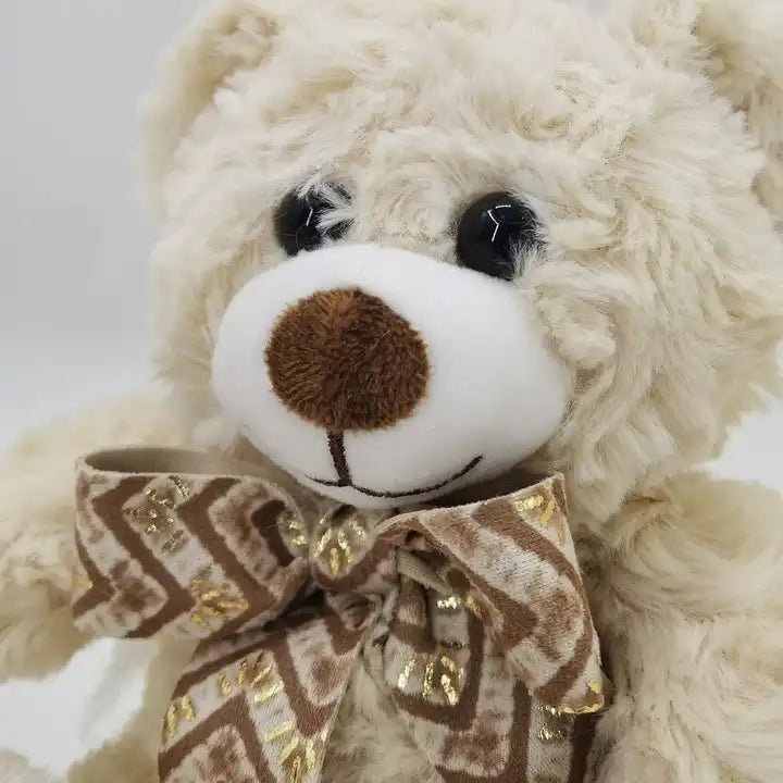 Plush Teddy Bear Toy With Bow Tie Stuffed Animal Gifts for Kids Adults