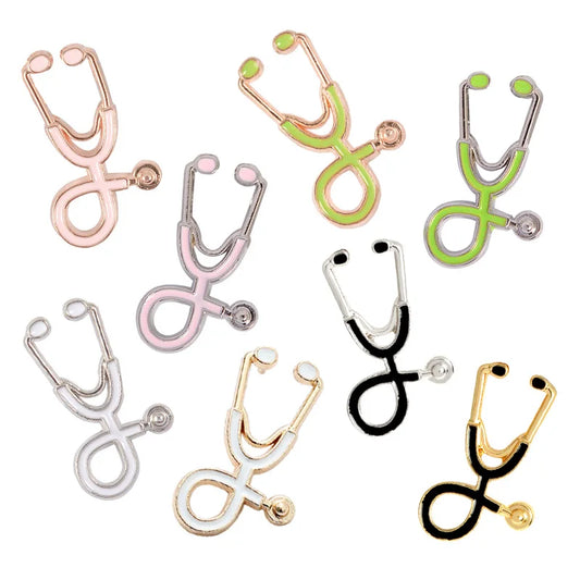 Metal Medical Doctor Nurse Brooch Lapel Pin Badge Custom Healthcare Nursing Gift Enamel Stethoscope Pin