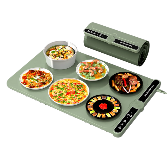2025 New Design Flexible Warmer Pad Portable Warm Pizza Plates Tray Silicone Dishes Warming Mat with Temperature Control