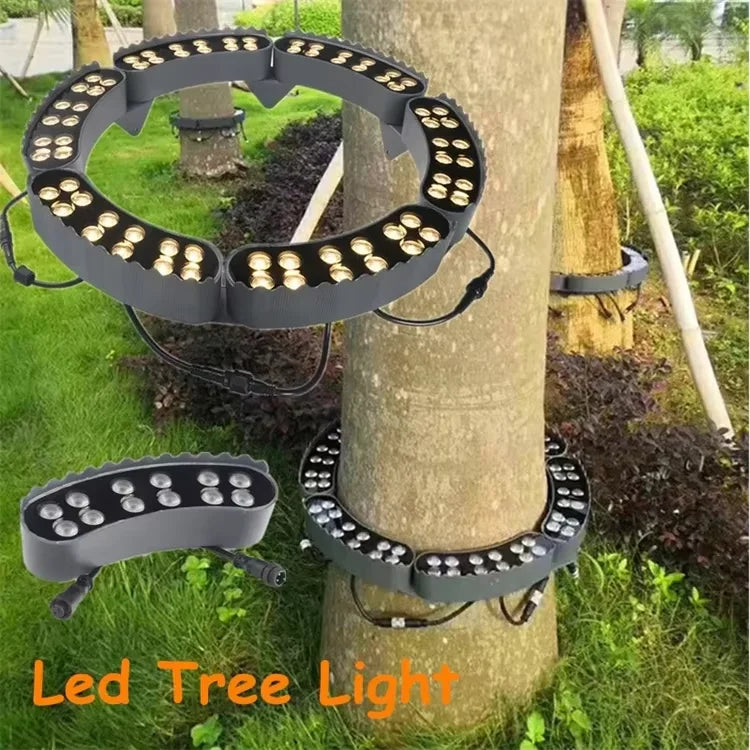 12W Black LED Solar Hug Tree Light Solar Hold Column Lamp Ring Garden Led Spot Light Ip65 Outdoor Landscape Spotlight