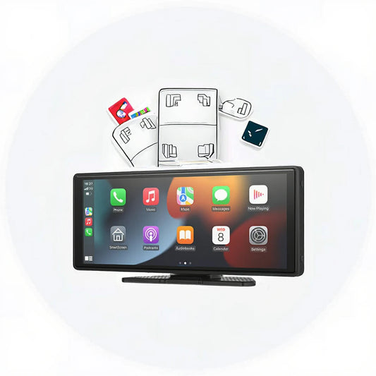 10.26&quot; Portable for Bluetooth Wireless Carplay Android Auto Stereo Dash Cam Backup Camera for Dashboard 4K Touch Screen&quot;