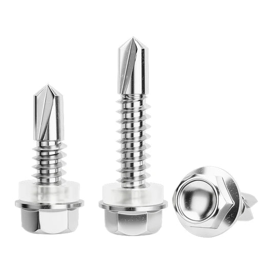 Factory Supply M4.2-M6.3 Self-Tapping Screw 410 Stainless Steel Hexagon Head Metric System Self-Drilling Screws with Washer