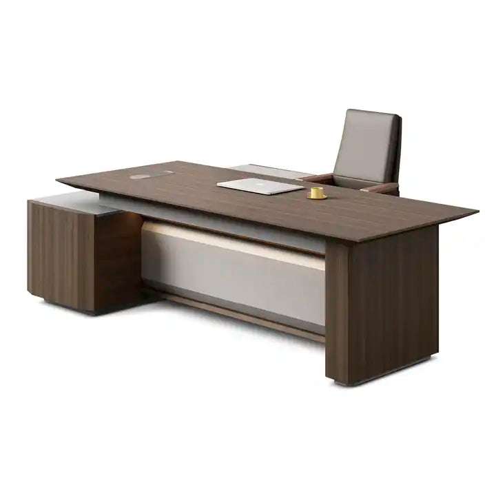 high quality high end office furniture E1 MDF MELAMINE L-shape luxury office table desk