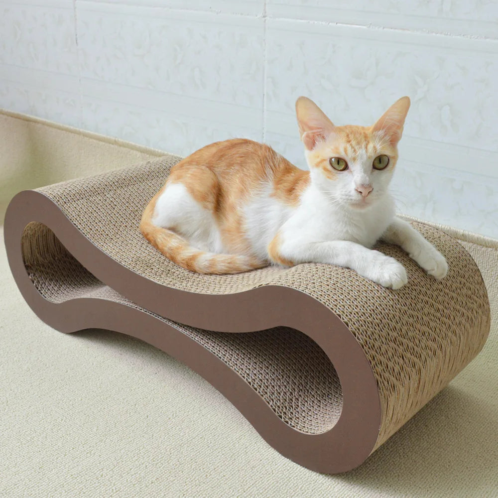 Luxury 8-Shaped Double-Sided Corrugated Paper Cat Scratcher Dropshipping Claw Toy Cardboard Cat Trees