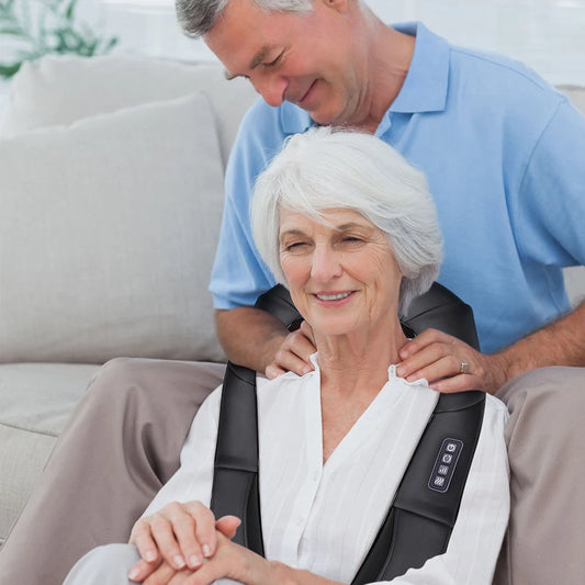 3-in-1 Shiatsu Neck & Back Massager Pillow with Heat 3D Kneading Shoulder Shawl Perfect Gift for Family & Friends