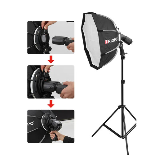 TRIOPO KS-90 90CM Manufacture quick and easy fold speedlite softbox